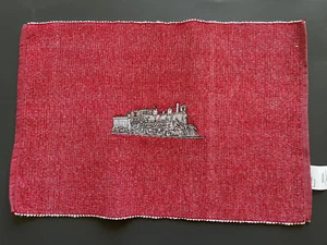 Mainstays Embroidered Placemats Trains Red Set of 2 Pcs Washable - Picture 1 of 8
