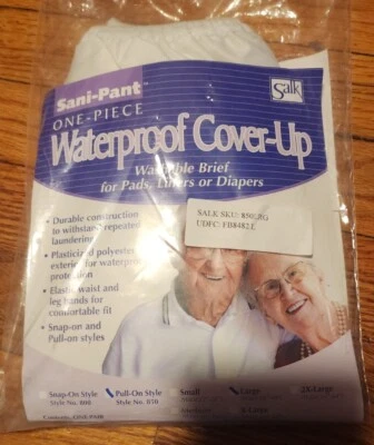 "Paquete de 1 - Calzoncillo lavable Salk Sani-Pant Pull-On Cover-Up, X-Large, cintura 38-44"""  Foto 1 de 3
