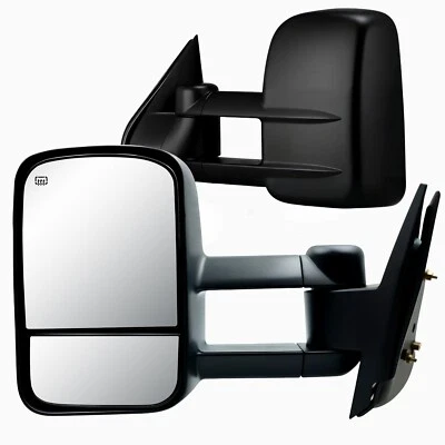 Towing Mirrors For 99-02 Silverado Sierra Power Heated W/O Signal Black Pair - Изображение 1 из 4