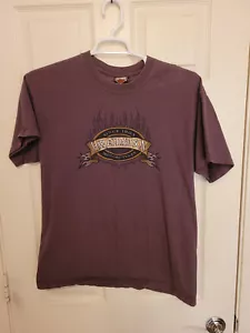 Harley-Davidson Peoria, Illinois T Shirt Mens Large L Purple Cotton Made in USA - Picture 1 of 5
