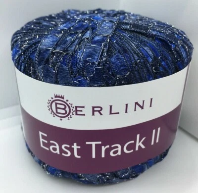 Berlini East Track II #116 azul marino con hilo de cinta de escalera Silver Glitz 50 g Foto 1 de 4