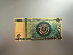 “One Hundred Bitcoin Gold Banknote BTC Money Souvenir Collection USA Sellers “ - Picture 1 of 2