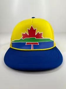 Lost Art Canada maple leaf cap hat yellow blue adjustable one size fits most - Picture 1 of 9