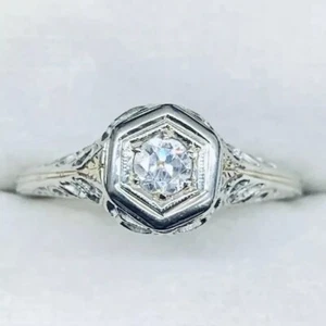 Art Deco Vintage Style Labor geschaffen Diamant Verlobungsring 925 Silber filigran - Bild 1 von 9