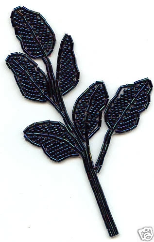 LOTE DE 6 APLIQUES DE CUENTAS DE HOJAS AZULES DE 6" Foto 1 de 1