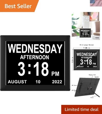 Digital Calendar Clock Date and Time Day of The Week Clock 8 Alarm Options + ... - Image 1 of 4