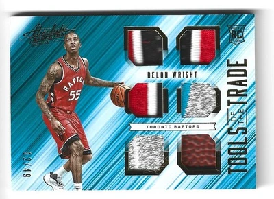 Delon Wright 2015-16 RC Panini Absolute Six parche/bola herramientas del comercio #12/49 Foto 1 de 2