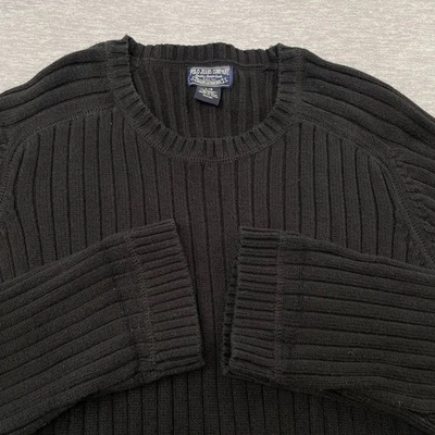 Polo Ralph Lauren Sweater Mens L Black Ribbed Pullover Jumper Military VTG - Image 1 of 4