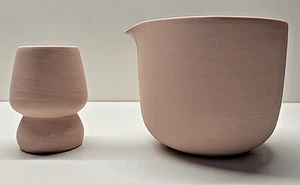 Ren•Vois Los Angeles Blush Marble Matcha Set (Matcha Bowl and Whisk Holder) - Picture 1 of 5