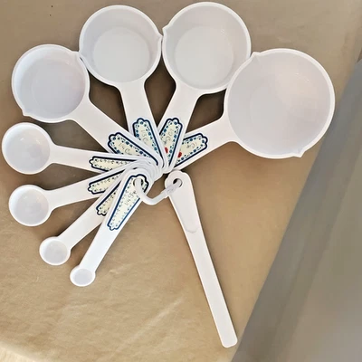 Pioneer Woman 8 piece Plastic Measuring Cup and Spoon Set Melamine Nesting - Image 1 of 4