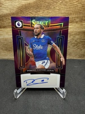 2023-24 Panini Select Premier League Purple Prizm /49 Dominic Calvert-Lewin Auto - Image 1 of 2