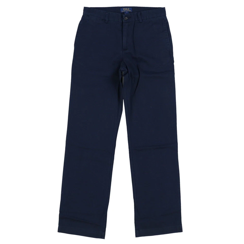Pantalones chinos informales de sarga frontal plano Polo Ralph Lauren para niños nuevos 16 18 20 Foto 1 de 1
