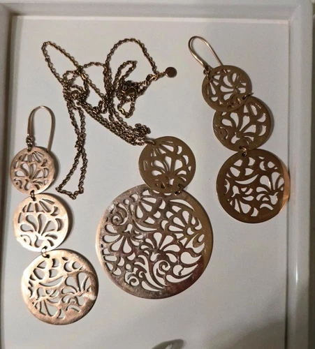 Lotus style Set Schmuck Ohrringe Kette - Bild 1 von 1