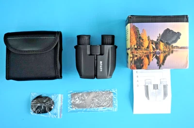 LUXUN 10 x 25 BINOCULARS WIDE VISION ALL OPTICAL E5H8 RUBBER NON SLIP GRIP BOXED - Image 1 of 4