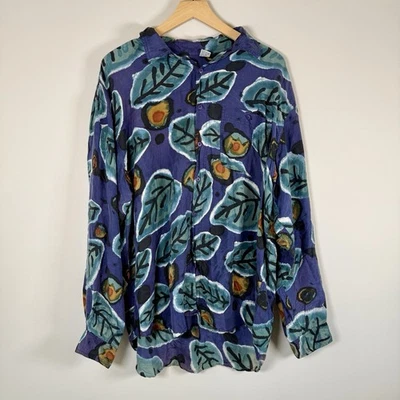 Impact Men's Vintage VTG 100% Silk Quirky Funky Retro Button Up Down Shirt XL - Image 1 of 4