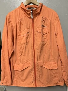 Eddie Bauer Travex Women’s Full Zip Nylon Jacket Orange Lightweight Sz 2XL - Picture 1 of 7