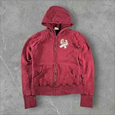 Billabong Hoodie Womens Small Red Embroidered Logo Zip Up Surf Casual Bird Y2k - Image 1 of 4