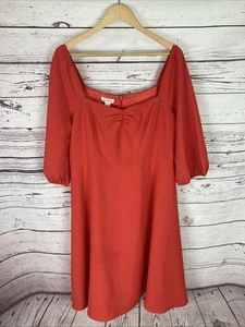 Monsoon Red Dress 18 Sarah Off Shoulder BNWT - Picture 1 of 7