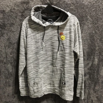 Sudadera con Capucha Dikotomy Para Hombre Gris Medio Brezo Pullover Bordado Smiley Bomb Parche Foto 1 de 4