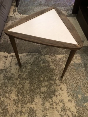 Midcentury Modern Lobeco Triangle Single Nesting Table With White Grid Formica - Image 1 of 4