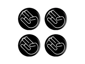 Shocker Hand Gesture - Wheel Center Cap 3D Domed Set of 4 Stickers - Picture 1 of 1
