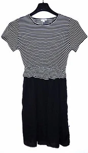Kling Kurzarm - Kleid Dress Gr. 2 / 36 / S, schwarz + weiß gestreift, neu, VK69€ - Bild 1 von 8