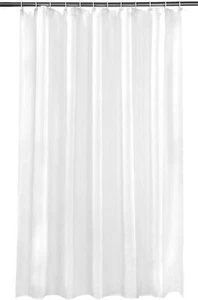Spectrum Waterline 180 cm x 180 cm Washable WHITE Shower Curtain and Rings Set - Picture 1 of 4
