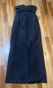 Abito lungo nuovo con etichette JCrew Arabelle TAGLIA 10 seta chiffon nero abito senza spalline 48011 - Foto 1 di 15