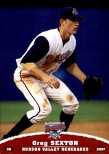 2007 Hudson Valley Renegades Grandstand #25 Greg Sexton Suffolk Virginia VA Card