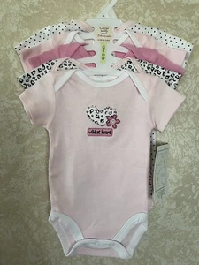 BABY GIRL 5 BODYSUITS SIZES 0-3 & 3-6 MONTHS - Picture 1 of 7