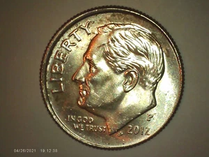 2012-P Roosevelt dime, DDO/DDR, FULL BANDS (!), gem, rare 10c - Picture 1 of 4