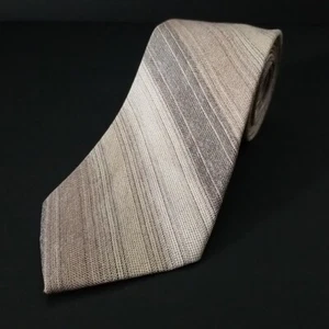Vtg Damon Luxury Narrow Tie Beige Gray Texturized Polyester Necktie 53" x 3" - Picture 1 of 6