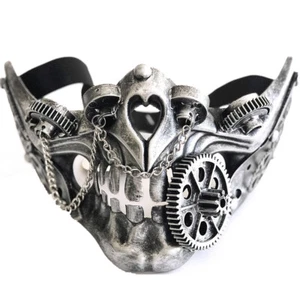Steampunk Style Half Bottom Face Mask Halloween Costume Cosplay Party - Picture 1 of 24