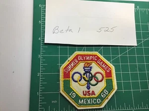 Parche bordado vintage 1968 equipo de los Juegos Olímpicos de Verano EE. UU. México insignia NOS - Imagen 1 de 6