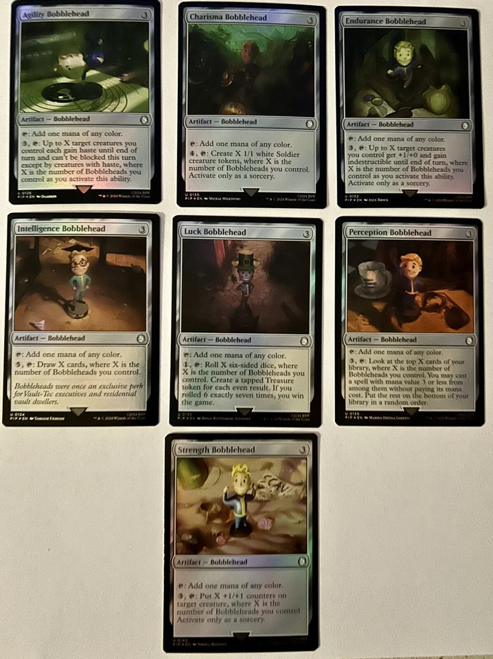 MTG FOIL Fallout Bobblehead Set: #126, #130, #132, #134, #135, #139 & #143 - Image 1 of 1