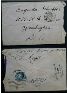 RARE 1926 Lithuania Cover ties 25c Crucifix stamp canc Šiauliai to USA - Picture 1 of 3