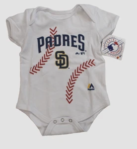 MLB Infant San Diego Padres Baseball Seams Graphic White Creeper NWT 6-9 Months - Picture 1 of 5