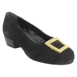 Damas Da Bella Extra Anchos Extra Profundos 4E Ancho Gamuza Cuero Tacón Bajo Zapatos - Imagen 1 de 13