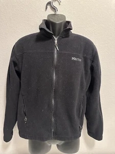 Marmot Fleece Size Small Zip Front Long Sleeve Black Jacket - Picture 1 of 9