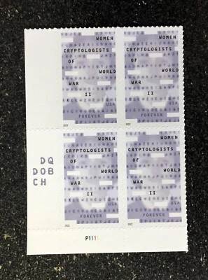 2022USA #5738 Forever Women Cryptologists of World War II - Plate Block of 4 - Image 1 of 2