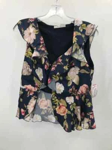 Pre-Owned Alice + Olivia Navy Size 6 Floral Blouse - Picture 1 of 3