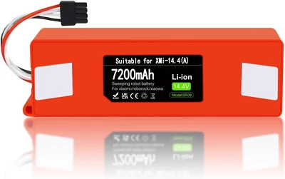 BATRYUIC Real 7200Mah 14.4V Battery for Roborock S7 S6 S5 S4 Q7 Max S50 S60 S70, T4 T6 T7