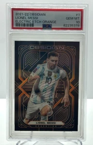 2021-22 Obsidian Lionel Messi Electric Orange #d/25 PSA 10 - Picture 1 of 3