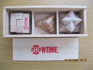Wooden Puzzle 3D Games 3-in-One Showtime Homeland Billions Boxing NEW - Picture 1 of 12