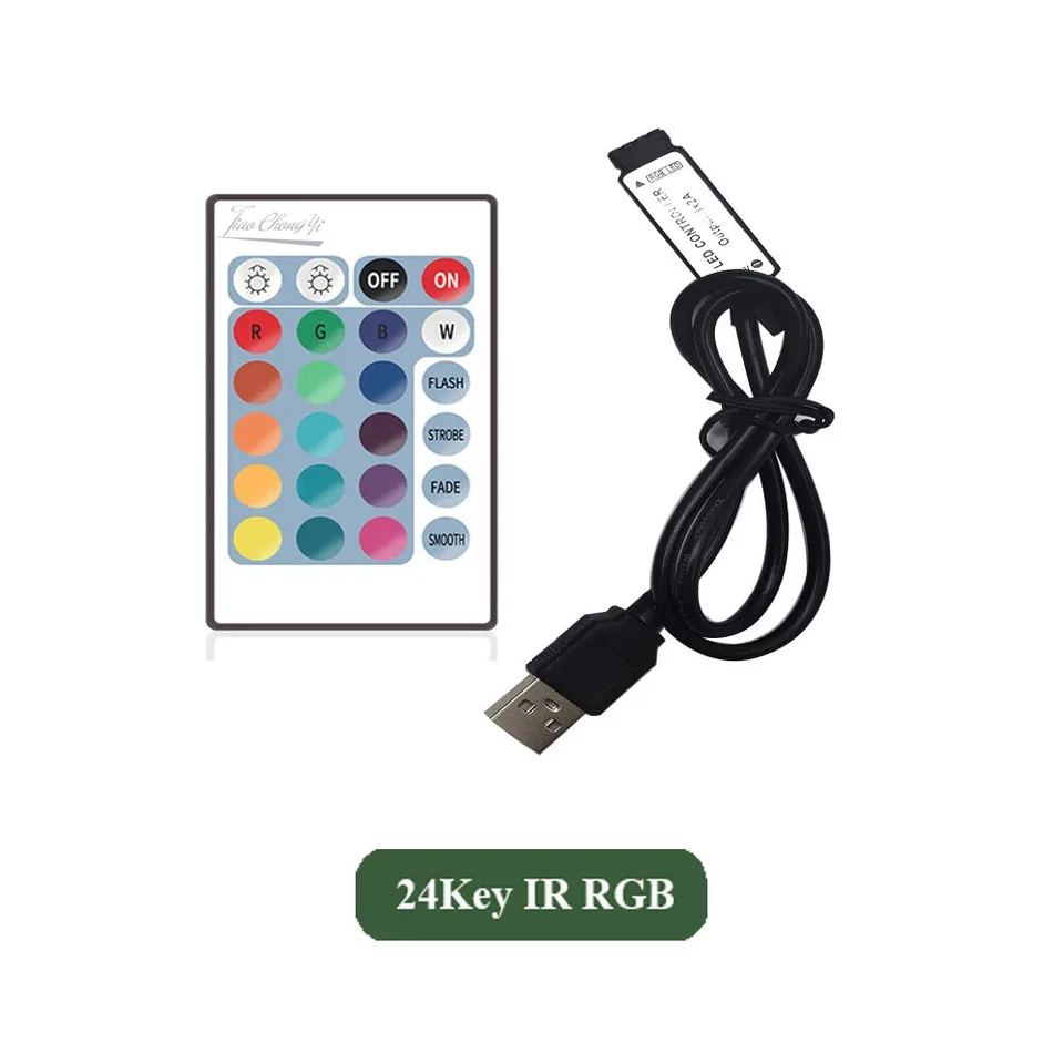 USB 3/17/24/20/44 Key IR Remote Controller For 5050 3528 RGB LED Strips Lights - Image 1 of 1