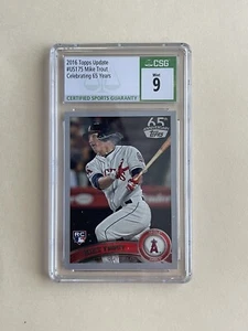 DCC: 2016 Topps Update Mike Trout #165 Rookie Reprint LA Angels CSG 9 MINT - Picture 1 of 2