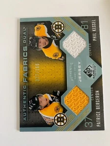 2007-08 SP Juego Usado Telas Auténticas Duales #AF2BK Patrice Bergeron Phil Kessel - Imagen 1 de 2