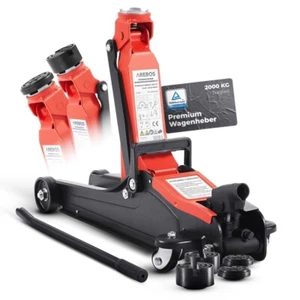 AREBOS 2 Ton TON HYDRAULIC TROLLEY JACK CAR LIFT WITH RUBBER PAD SUV VAN GARAGE - Picture 1 of 11