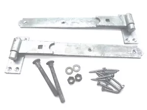 HEAVY DUTY GALVANISED STRAIGHT HOOK & BAND HINGE GATE SHED DOOR STABLE 10"- 36" - Picture 1 of 5