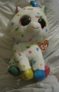 Harmonie (Einhorn) TY Beanie Boo's Collection 10" ~ weiß Regenbogen ~ LBDEQ - Bild 1 von 5